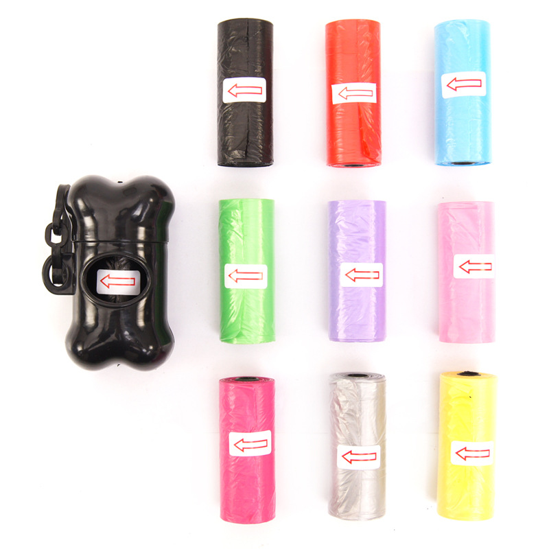 Pet Poop Bag Solid Color Printed Pet Garbage Bag Cleaning Poop Bag Dog Walking Portable Poop Bag