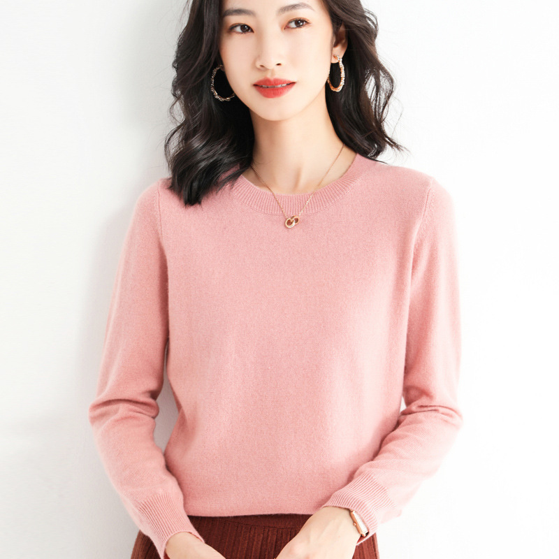 23 autumn low neck round neck sweater women's sweater loose base sweater female Korean foreign trade factory wholesale generation