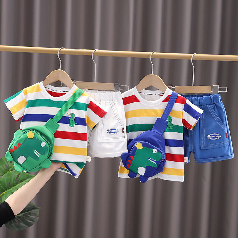 Boys Summer Suit Stylish Boys Handsome Fashionable Two-Piece Children's Clothes Baby Boomer Children's Clothing Baby Summer Clothes