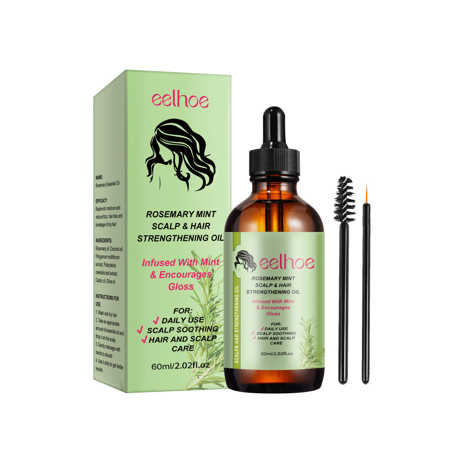 EELHOE Rosemary hair care essential oil hair repair damaged anti-hair fixing dense hair soft hair care essential oil