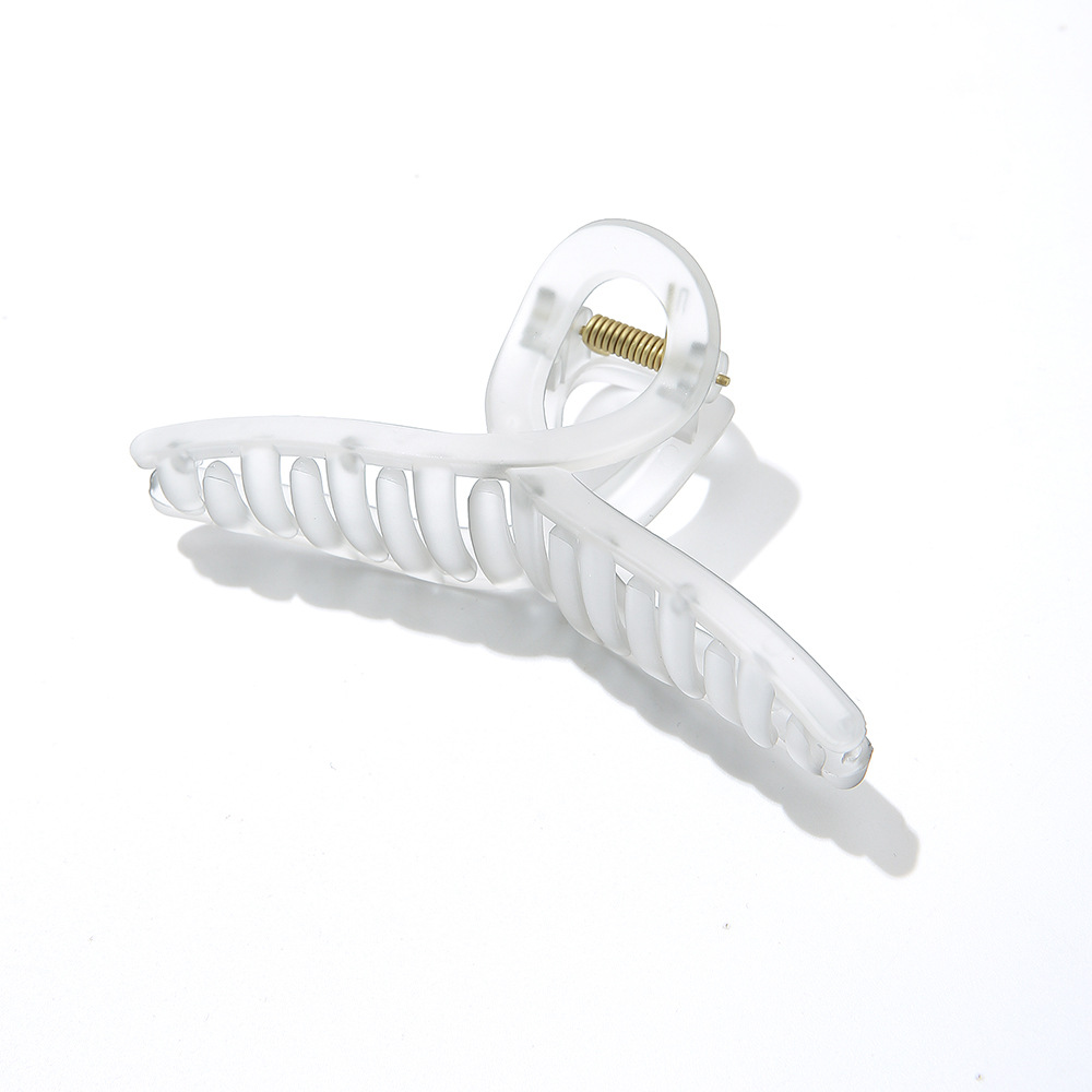 Unisex Frosted shark clip transparent hair grip female back head hairpin large square hair clip hair clip pan head hair clip headdress_voghion.com