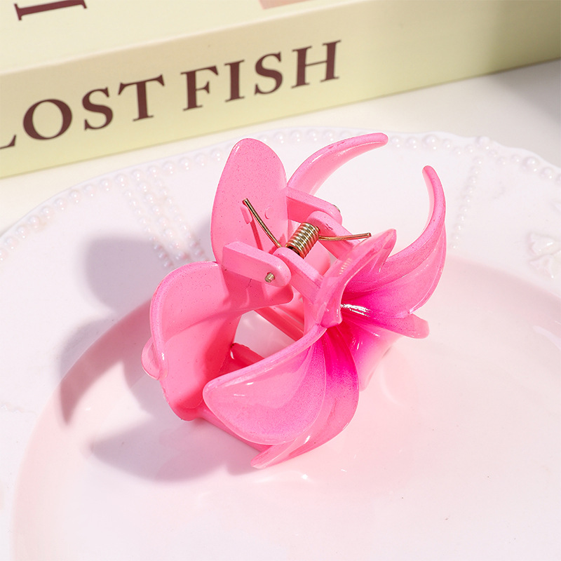 Creative Gradient Egg Flower Grab Clip Back Head Half Tie Hairpin Beach Seaside Sweet Shark Clip Headwear