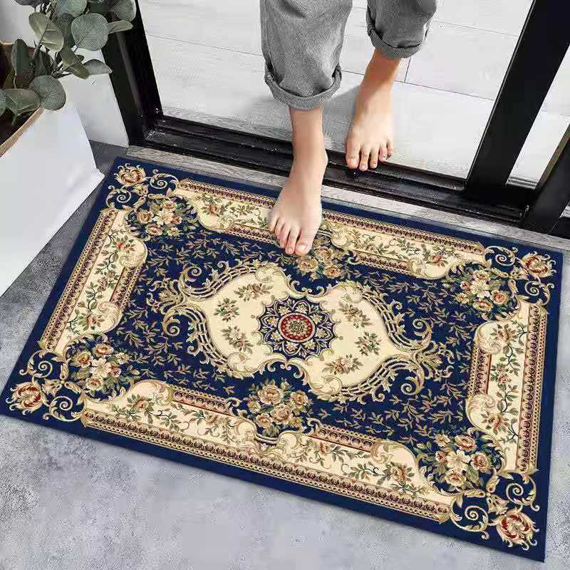 Home Floor Mat Persian Retro Floor Mat Door Entrance Kitchen Absorbent Anti-Slip Mat Toilet Foot Mat Door Foot Mat