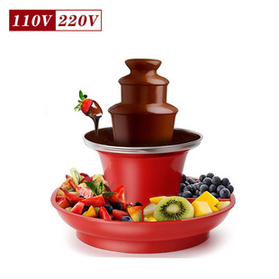 Cross-border three-layer chocolate fountain machine melting tower waterfall slurry machine US gauge 110V chocolate waterfall machine