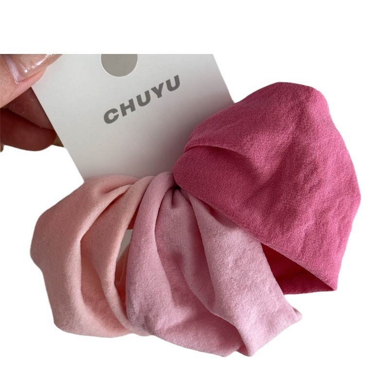 Super soft 4 pieces all-match rubber band hair tie rope simple solid color wide edge high elastic durable hair band hair rope