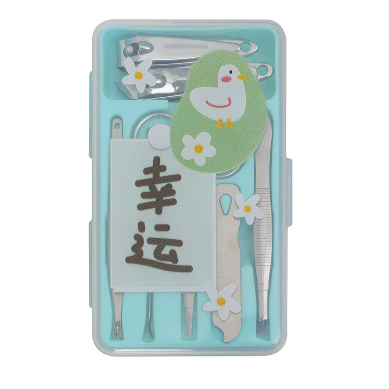 Net red cartoon stainless steel nail clippers set 7-piece pedicure knife beauty tongs nail manicure