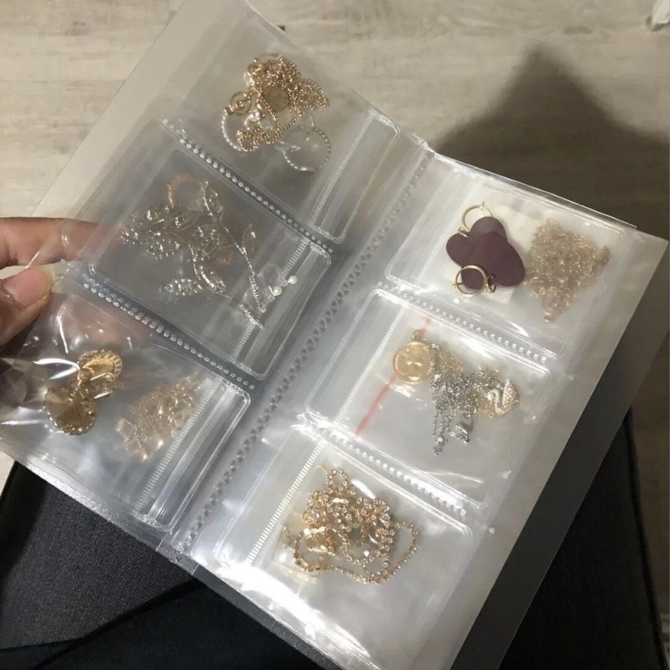 Jewelry storage bag transparent storage book jewelry anti-oxidation sealed bag ear studs column bag necklace small sweet potato same style
