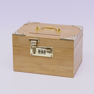 Bamboo-wood wooden box personalized piggy bank children's storage box cute piggy bank household treasure box adult storage