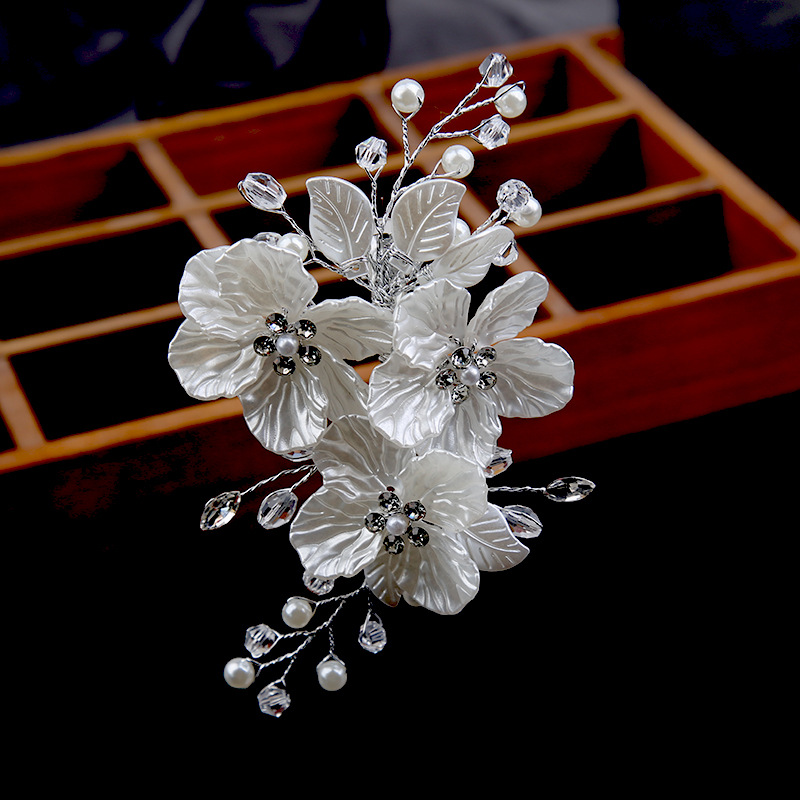 Petal Handmade Dress Women's Side Clip Jewelry Pearl Head Flower Hair Headwear Wedding Accessories Hairpin