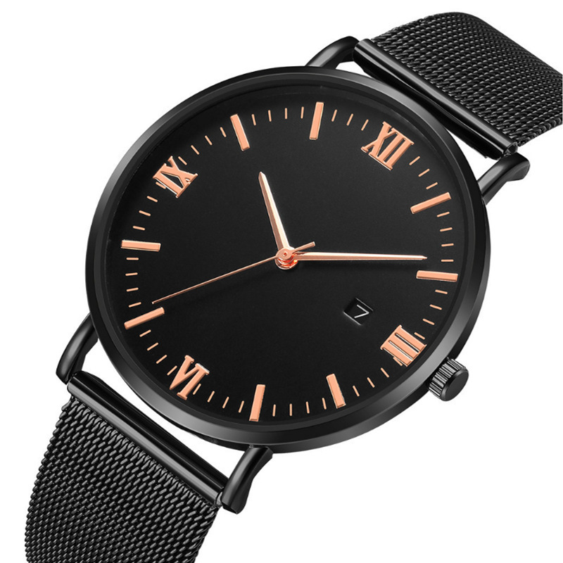 Factory wholesale simple mesh band Watch cross-border explosion men's watch neutral fashion quartz watch Joker watch men's watch