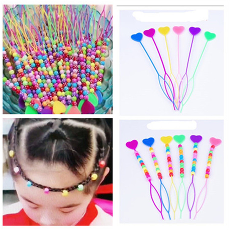 Color beads pull needle black bead cross-border hot selling love string hair pull needle pull dirty braid shape