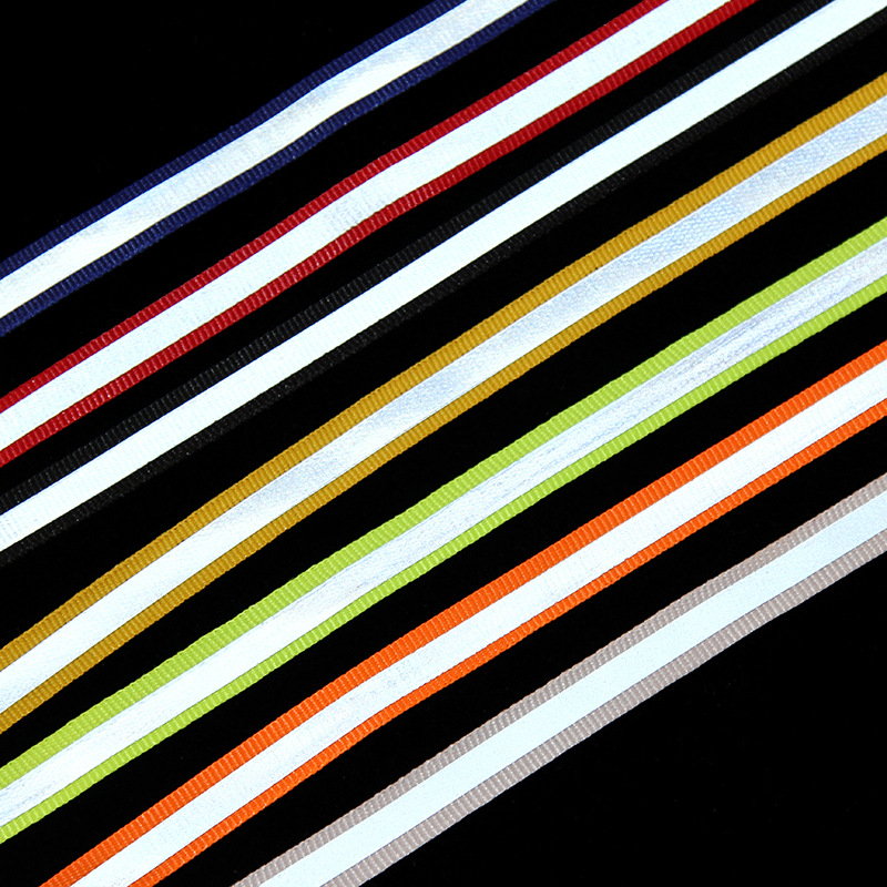Wholesale Bright Silver TC Reflective Polyester Ribbon Garment Accessories Highlight Reflective Belt Traffic Sanitation Silver Gray Reflective Strip