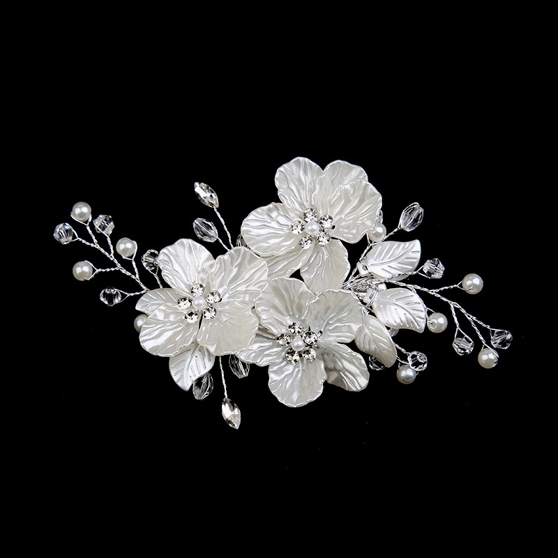 Petal Handmade Dress Women's Side Clip Jewelry Pearl Head Flower Hair Headwear Wedding Accessories Hairpin