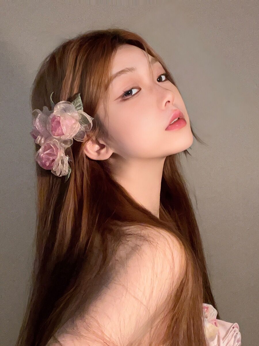 Super Fairy Mori Style Organza Rose Flower Hairpin Women's Spring New Style Side Clip High-grade Elegant Hair Accessories Headwear_voghion.com