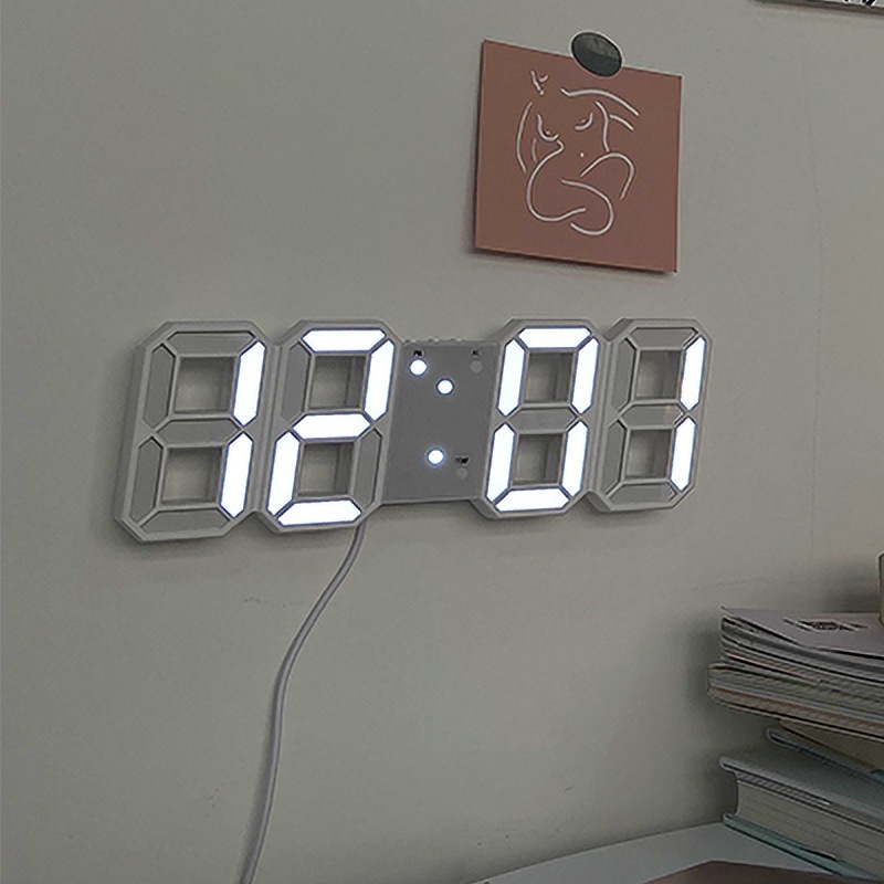 Cross-Border LED electronic alarm clock 3D digital clock temperature clock 3D wall clock gift alarm wall clock 8 character clock