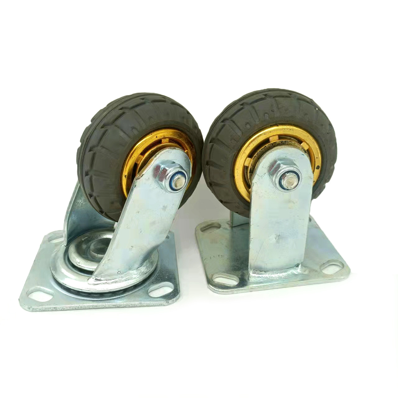 Rubber casters 4 inch 6 inch universal rubber casters elastic rubber rollers rubber wheels rubber universal casters