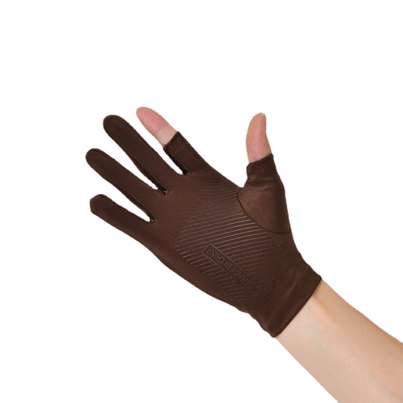 Summer breathable sunscreen Ice Silk non-slip driving fishing gloves missing finger half Finger Fitness Cycling express quick-drying gloves
