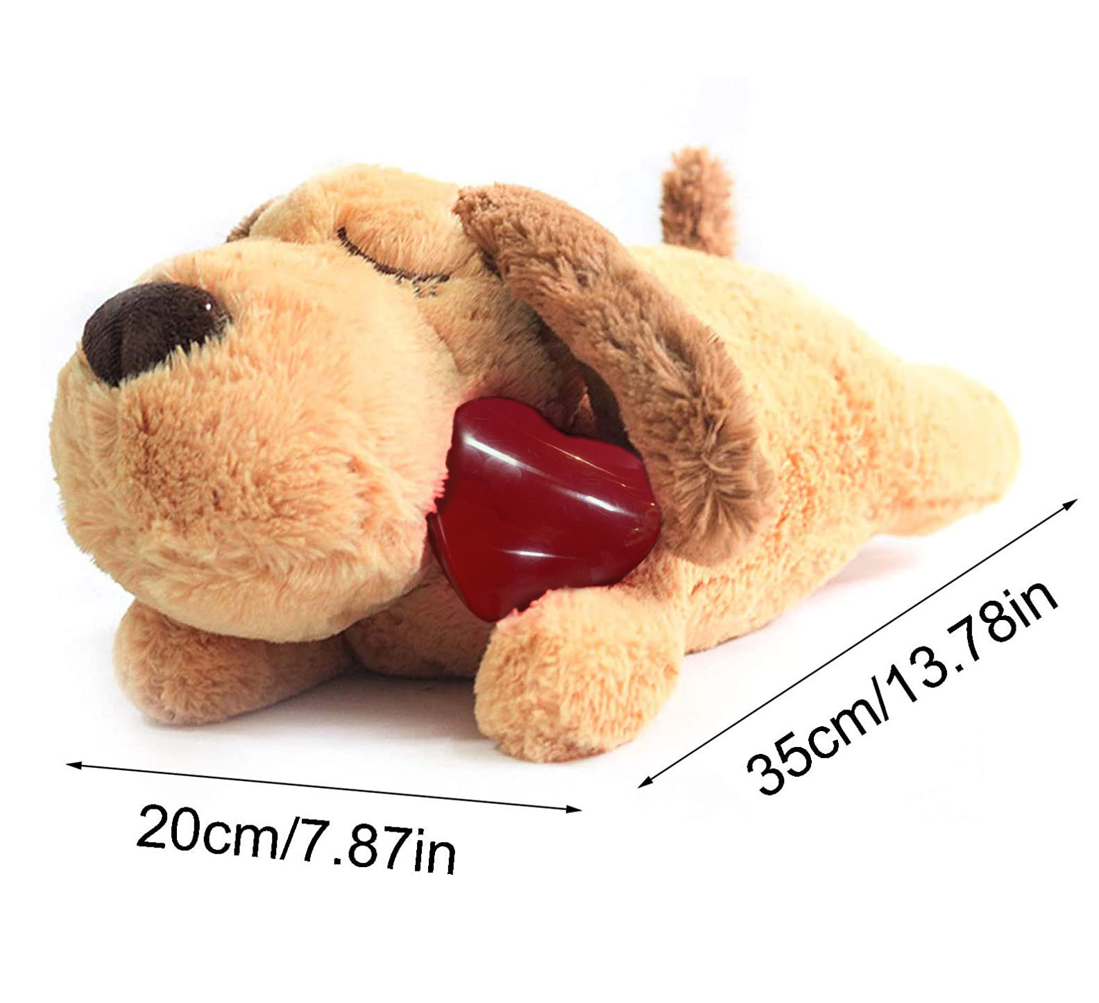 Pet Pacifying Toy Plush Dog Interactive Heartbeat Pet Toy Anxiety Companion Sleep Toy Cat Dog Toy