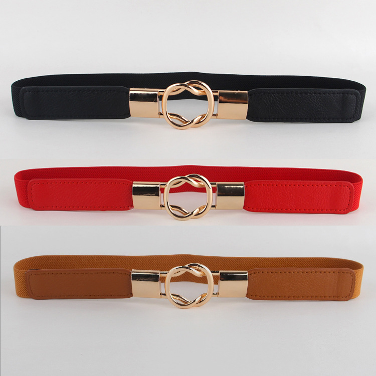 Belt women's dress fashion buckle elastic thin belt Women's waist cover Joker decorative elastic belt manufacturers wholesale