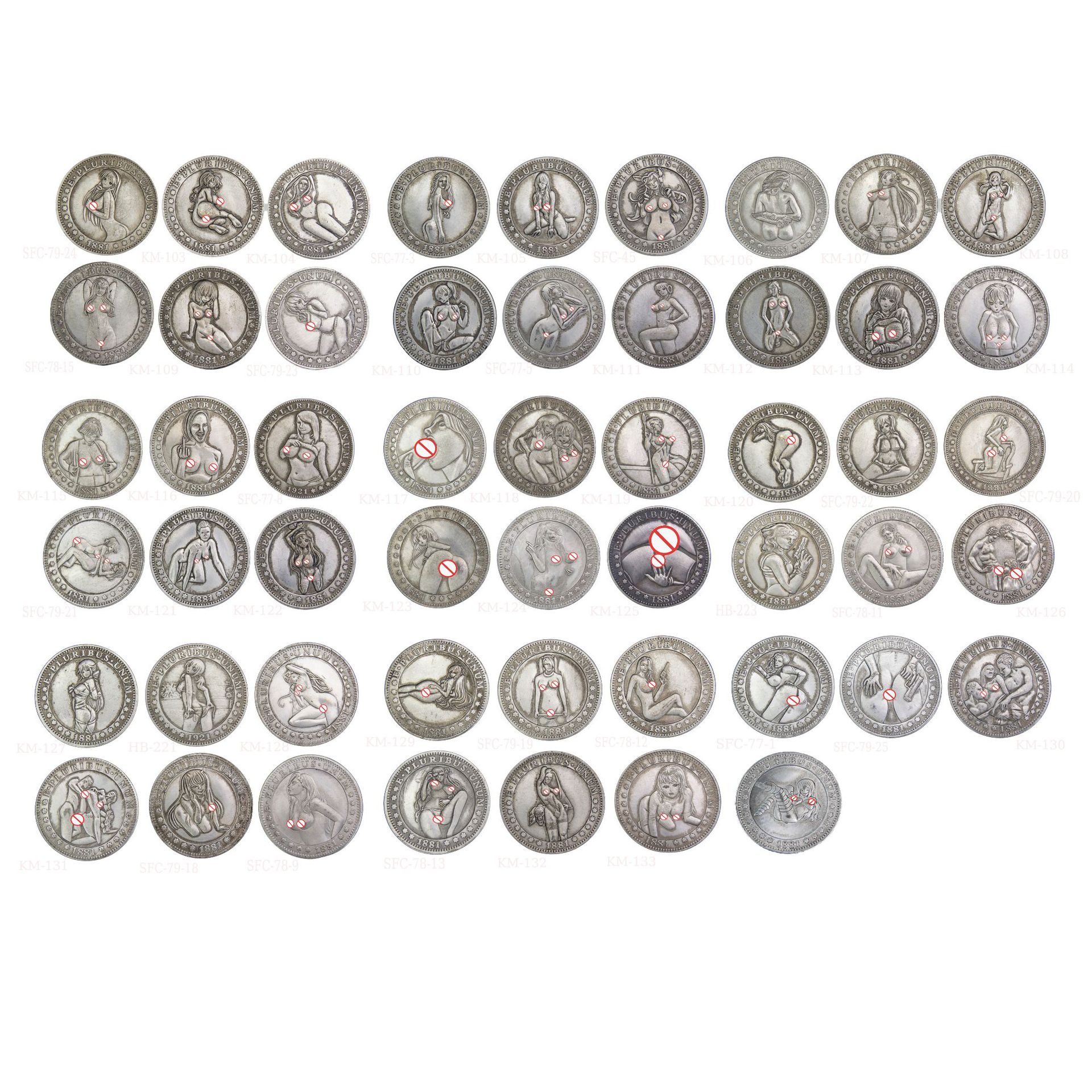 53 kinds of full set of sexy tramp sexy coins can blow skull commemorative coins 