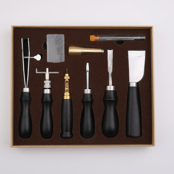 Boxed leather tools set leather craft leather goods package hand-stitched handmade leather leather goods diy set