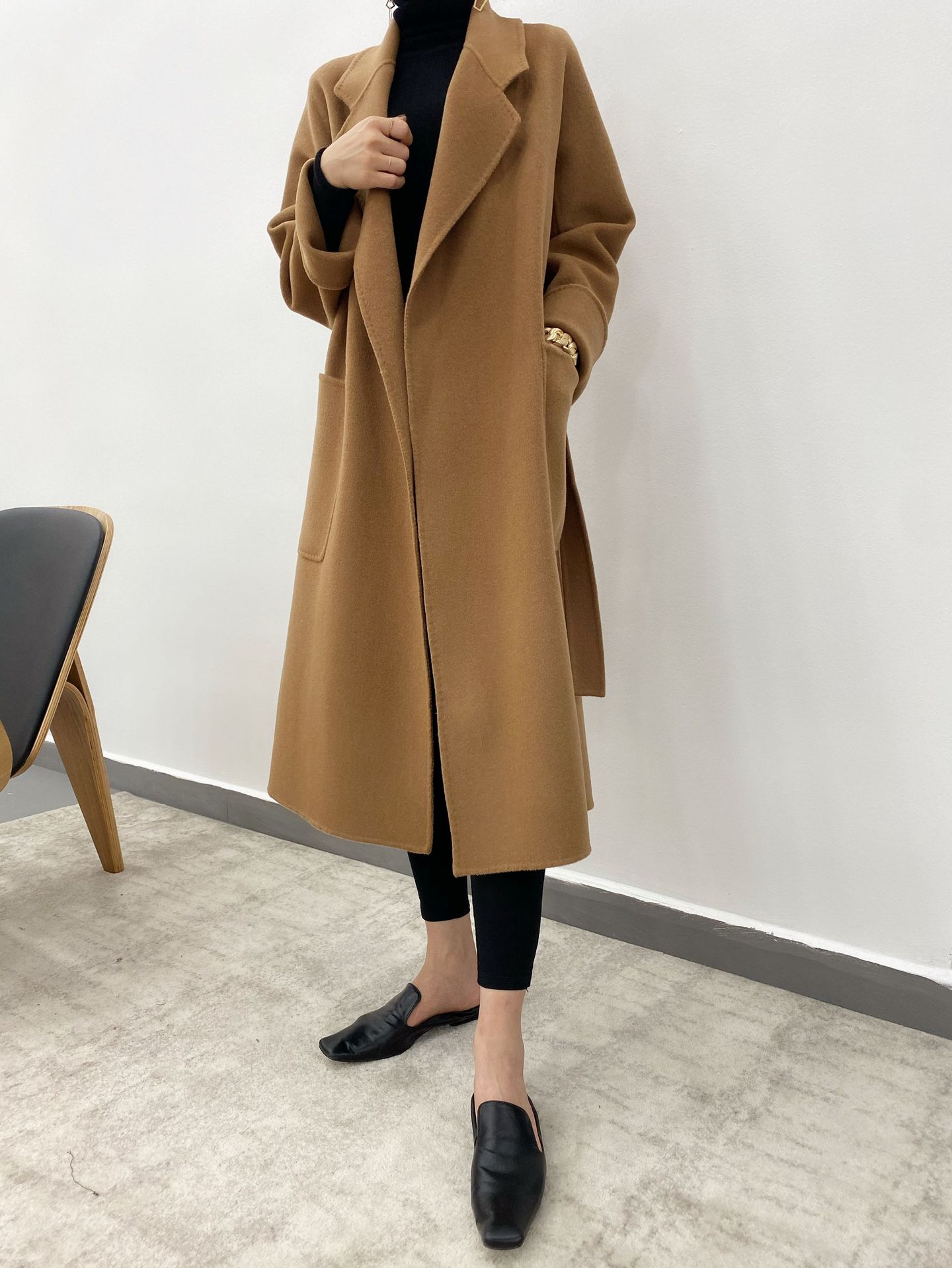 Double-sided Cashmere Coat Women's Mid-length 24 Autumn and Winter Wool Coat Double-sided Tolen Suit Wool Coat Women's Short