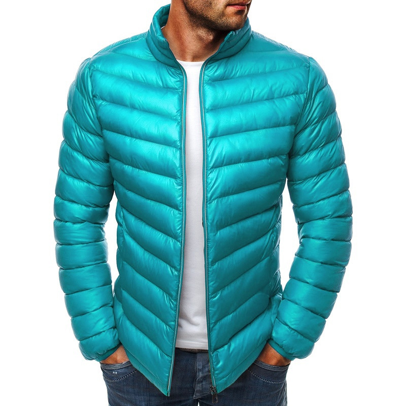 Europe and the United States autumn and winter new foreign trade cross-border solid color cotton-padded jacket coat simple atmosphere men's cotton-padded jacket factory direct supply