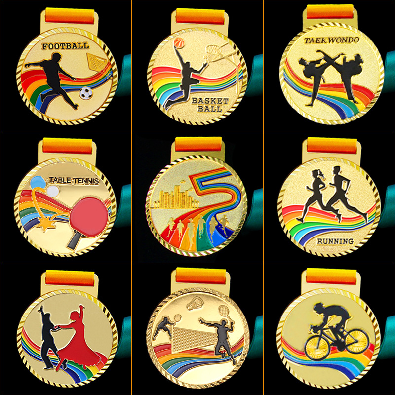 Football Medals Games Football Basketball Running Medals Blank Medals Wholesale High-grade Medals Gold Foil Medals