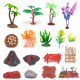 A variety of sand table scene ornaments dinosaur farm animals coconut tree accessories children's simulation model toys