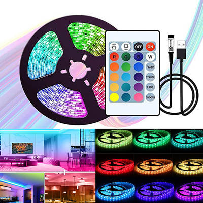 LED strip 2835/5050RGB light bar 5vUSB atmosphere light 24 key control marquee TV background RGB