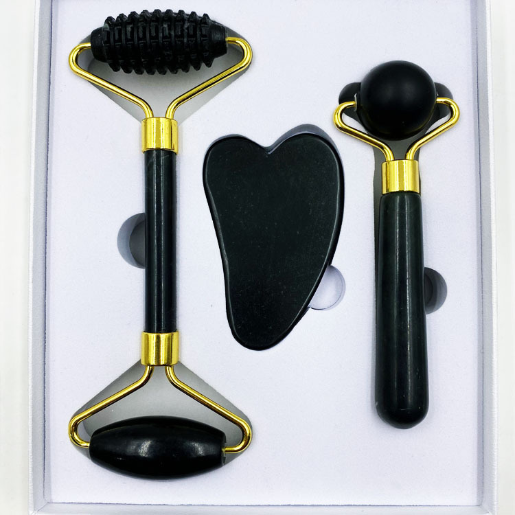 Natural Jade beauty container double-headed jade roller face full set of massage beauty container foreign trade jade wholesale