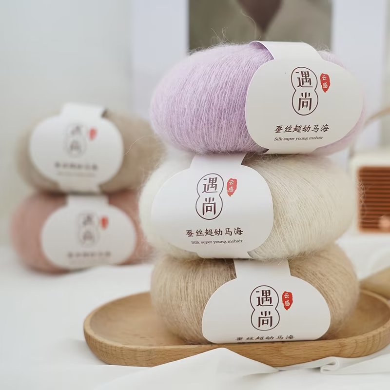 Mohair thread mulberry silk mohair wool South African young mohair hand-woven sweater scarf thread wholesale