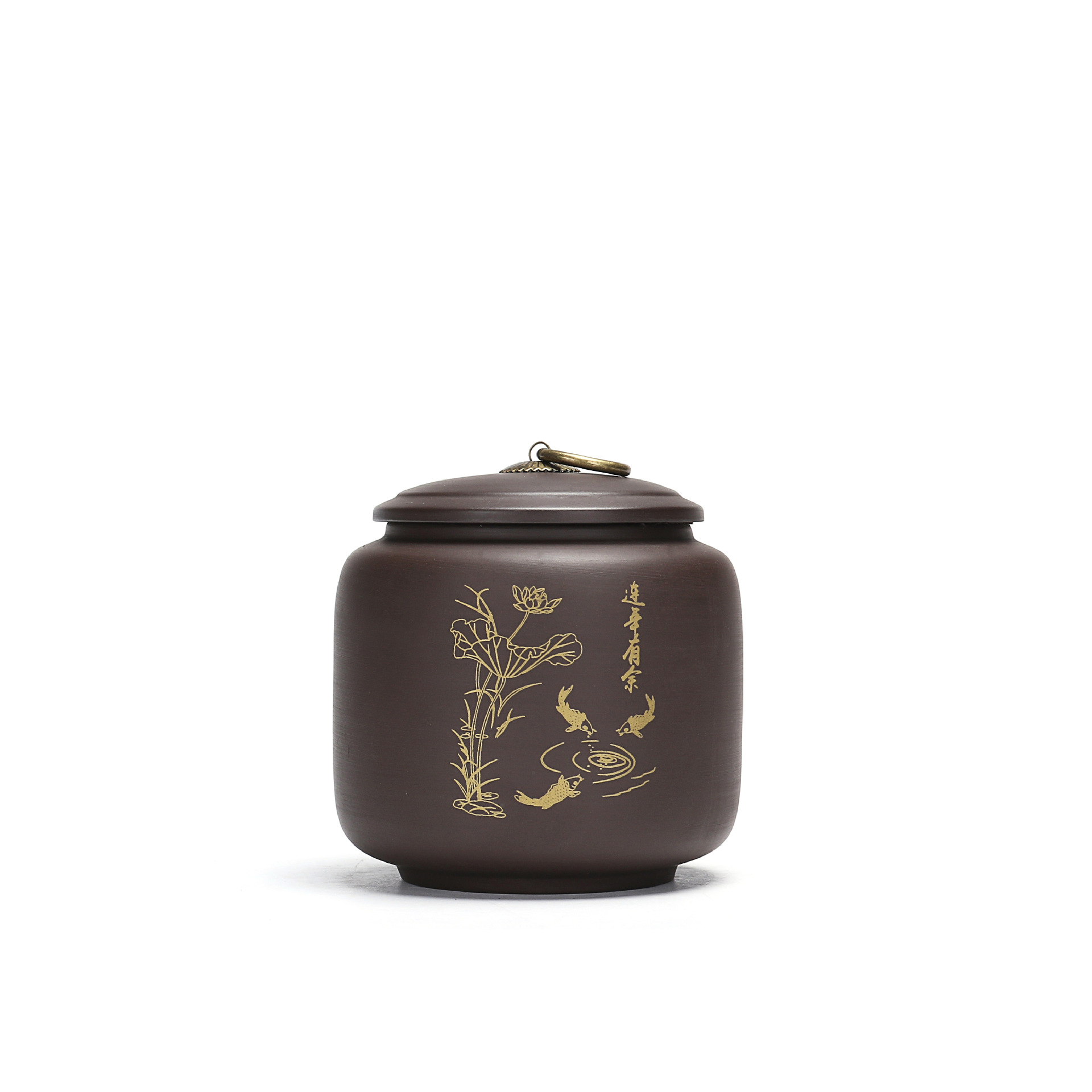 Purple sand tea pot ceramic sealed small black tea Pu 'er oolong tea storage tank capacity of about 150 grams can be Wholesale