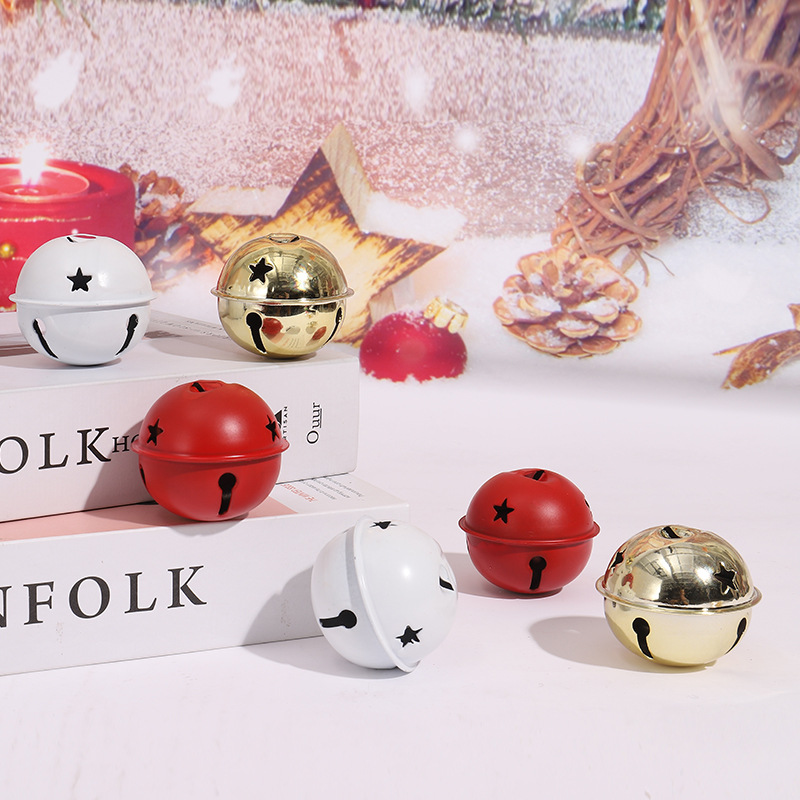 Cross-border 5CM diameter Christmas bell Christmas supplies electroplated DIY bell hook Christmas tree hook will make a sound