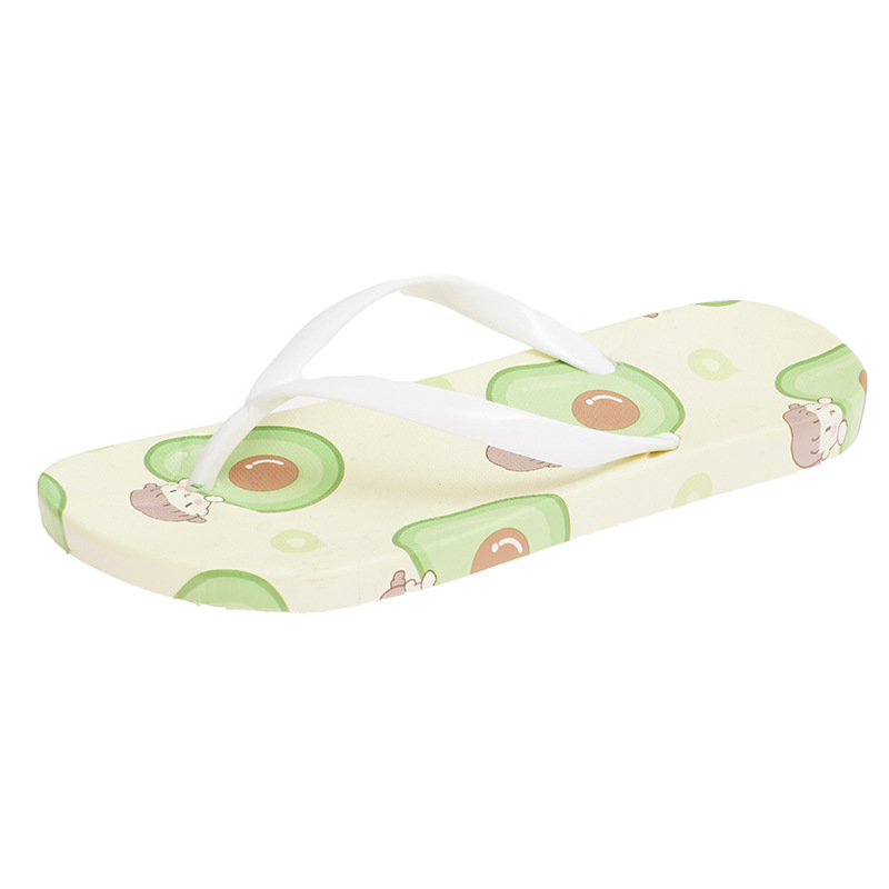 Flip-flops Women's Summer Casual Outerwear Simple Fruit Cartoon Lightweight Soft Bottom Flip-flops Beach Sandals