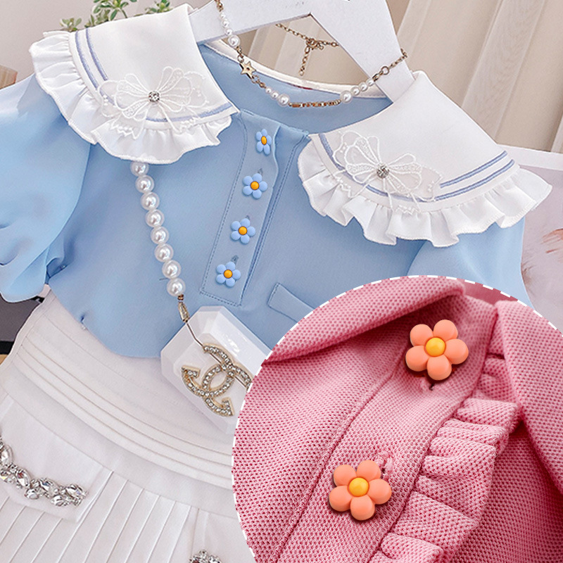 子供服ボタンシャツシャツセーターカーディガン漫画カラフル花手作りdiy装飾コートボタン|undefined