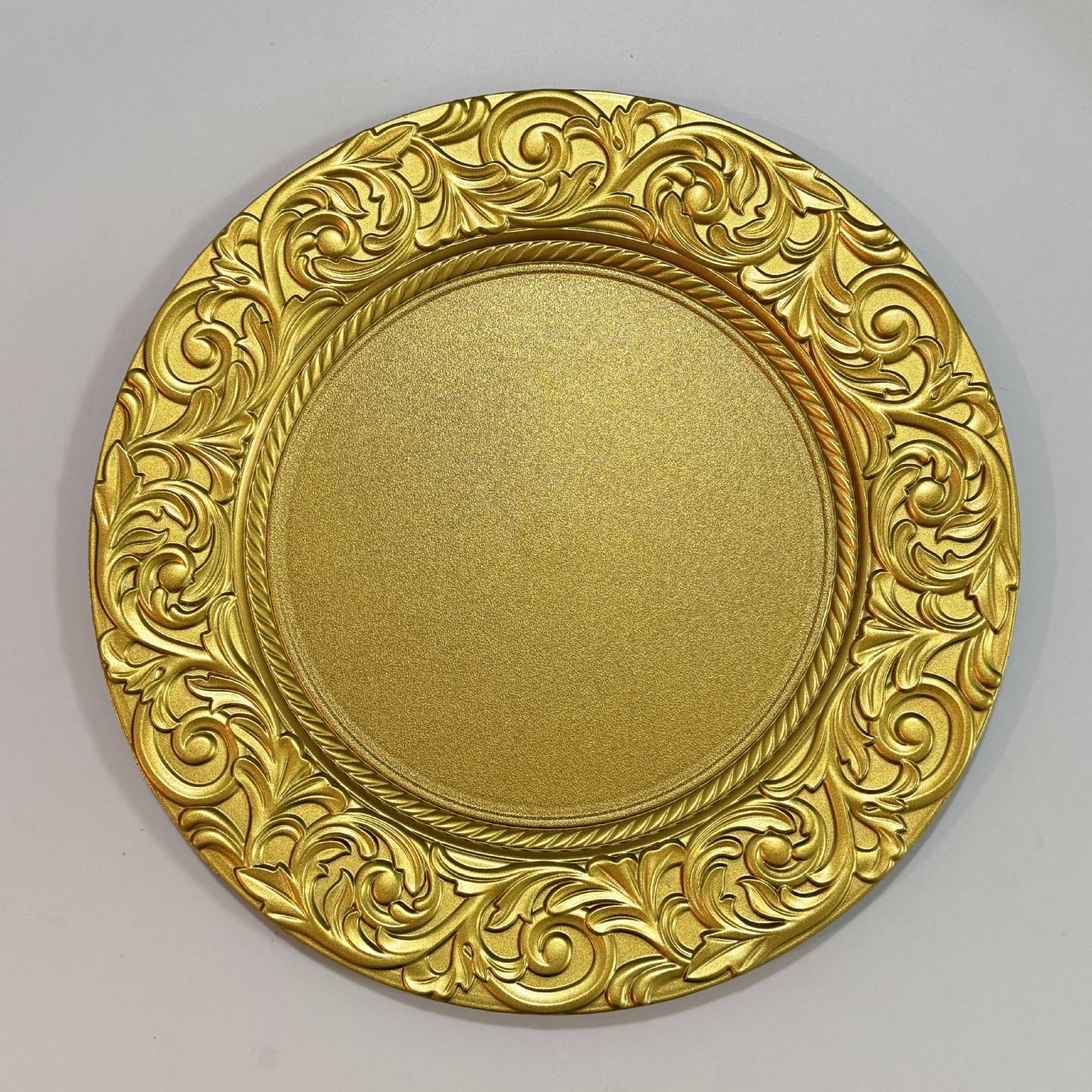 2022 new European style pattern plate mat vintage banquet plate banquet plate handmade design electroplating advanced plate