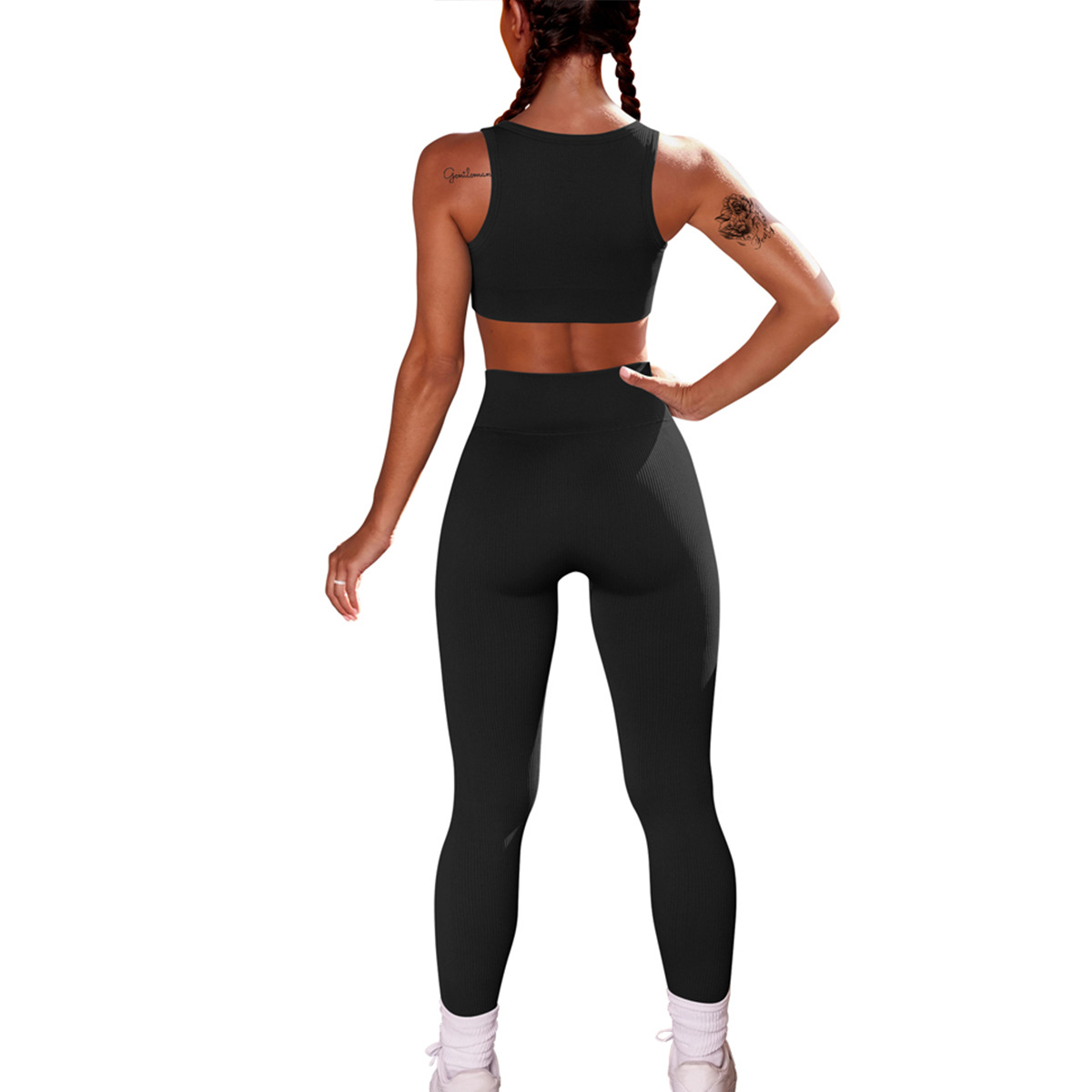 2024 spring new sexy U-shaped sports bra fitness suit peach hip trousers tight yoga clothes in stock