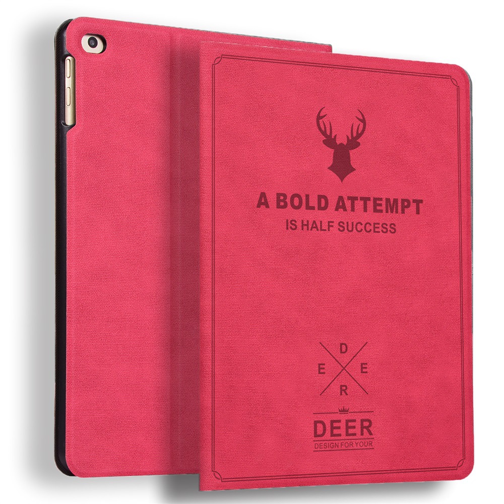 For iPad 10 2022 Vintage Deer Head Case 10.2 Air5 Pro 11 Deer Figure Flat Leather Case