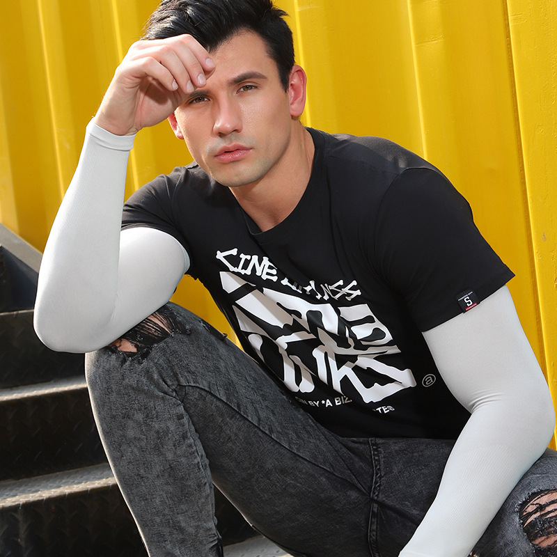 Sunscreen Ice Silk Summer Sleeve Men's Plus Size Loose Arm Gloves Summer Arm Sleeve Sleeve Arm Ice