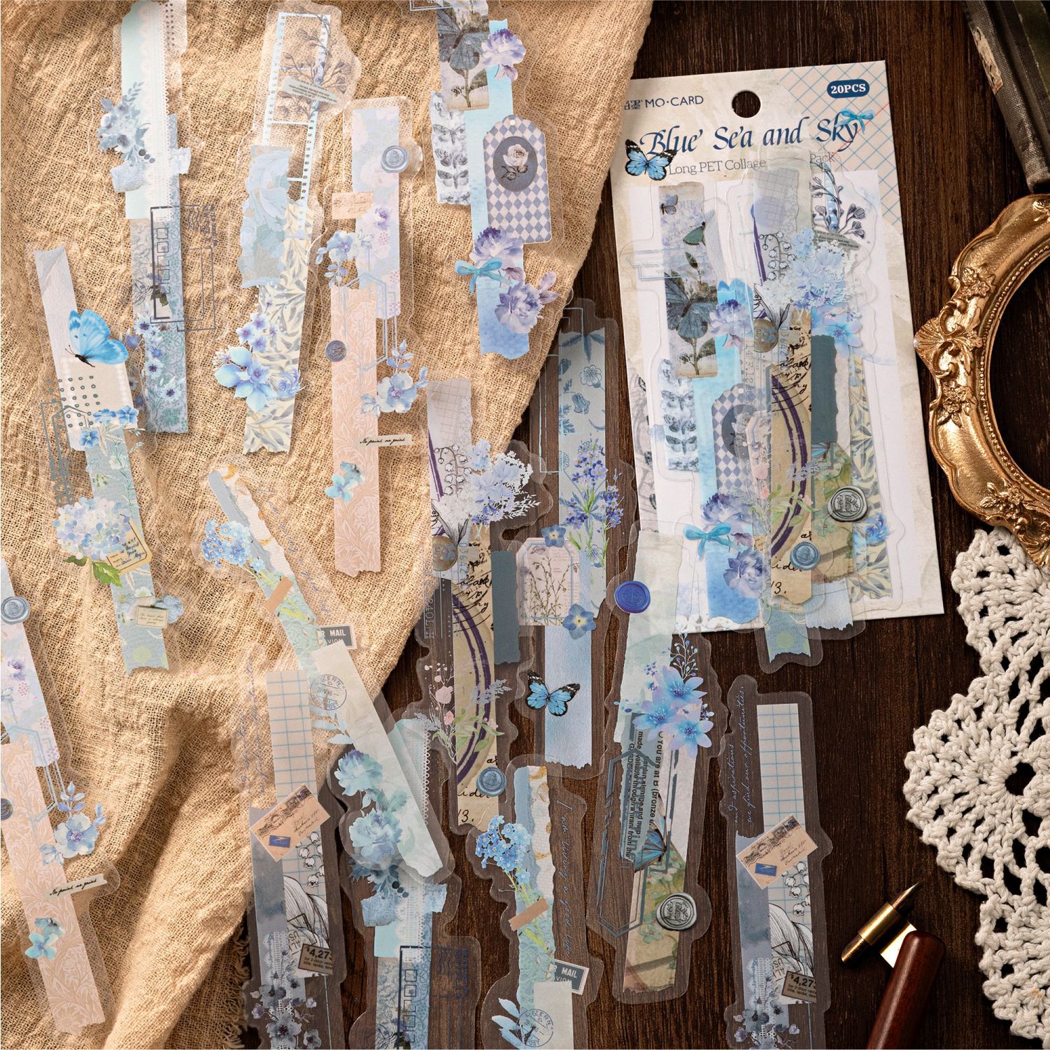 Mo Mo Mo long PET collage stickers paper room laboratory series Journal DIY decorative material stickers 6 models