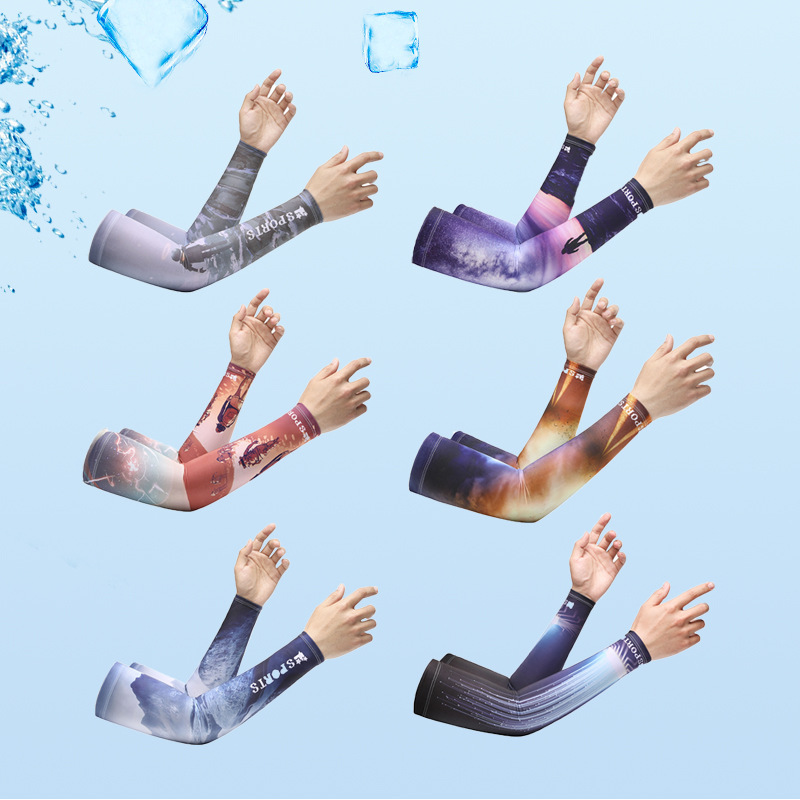 Outdoor Sports Ice Sleeve Sunscreen Sleeve Men's Fashionable Riding Driving Armguard Outdoor Mountaineering Travel Arm Sleeve