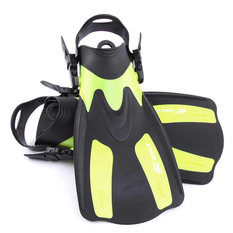 Whale Spot Adult Diving Swimming Training Equipment Summer Outdoor Snorkeling Frog Shoes Silicone Adjustable Short Flippers