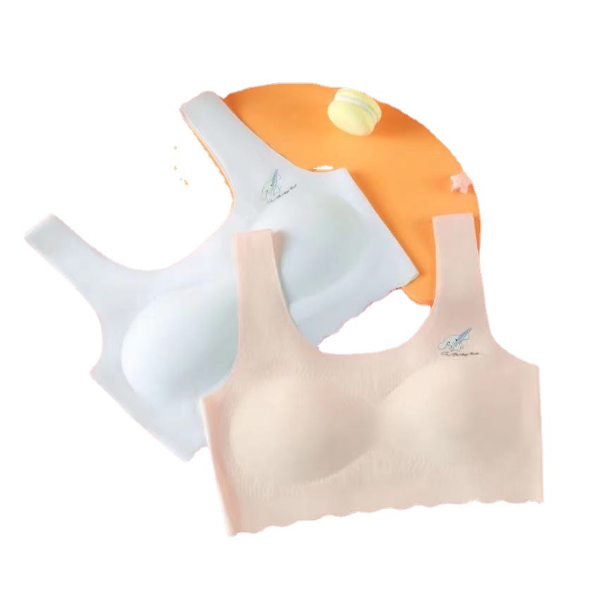 Girls' Big Children's Latex Chest Pad Seamless Underwear Developmental Camisole Vest Wearing 8-17 Years Old Strapless Wrapping Bra