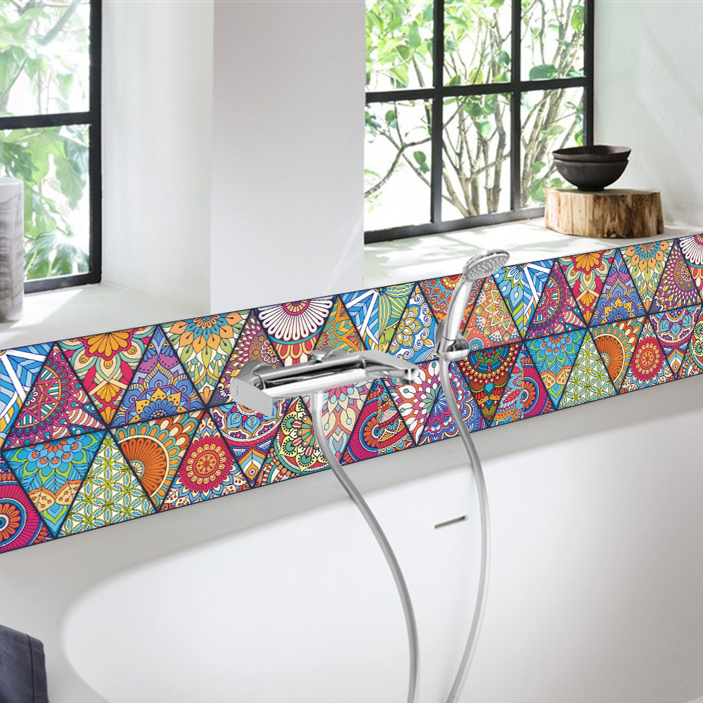 XL017-030 cross-border new retro pattern tile stickers bedroom living room wallpaper wall stickers decorative painting removable