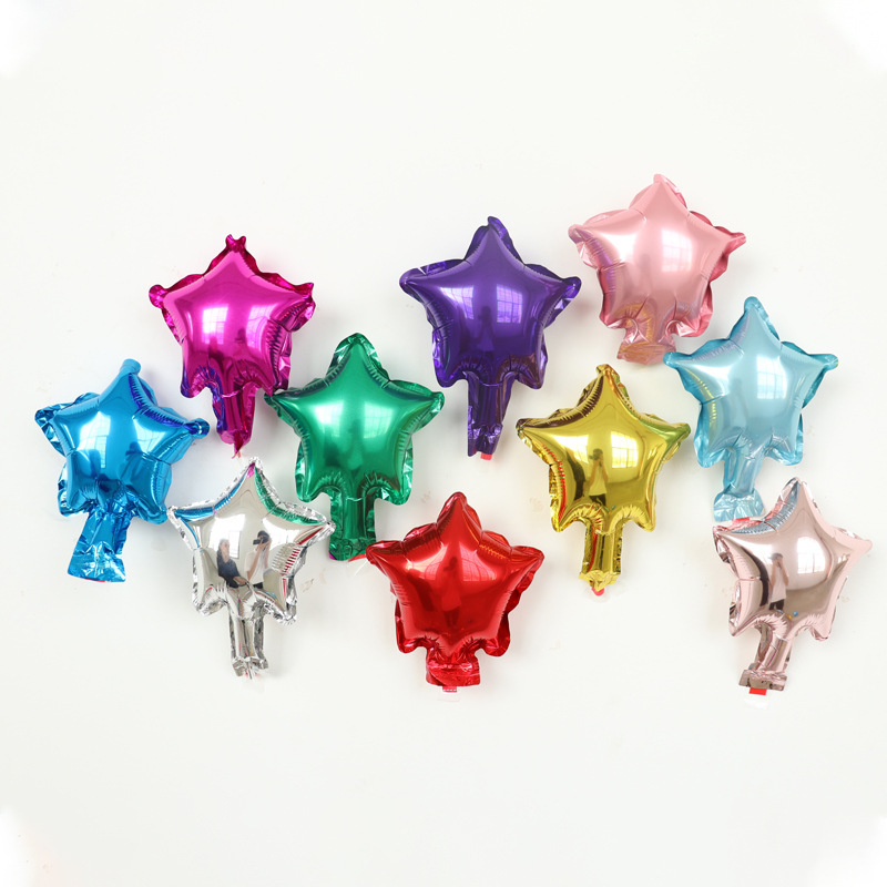 5-inch love five-pointed star aluminum foil balloon birthday cake balloon wholesale Valentine's Day love bouquet heart-shaped balloon