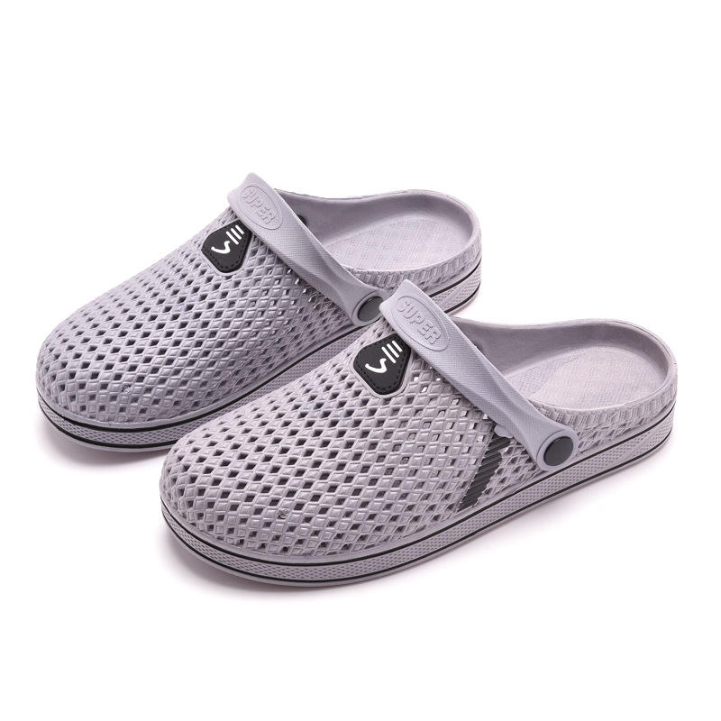 Hole Shoes Men's Sandals Non-slip Baotou Fashionable Outdoor Wear Summer Men's Thick-soled Home Korean Style Two-wear Sandals