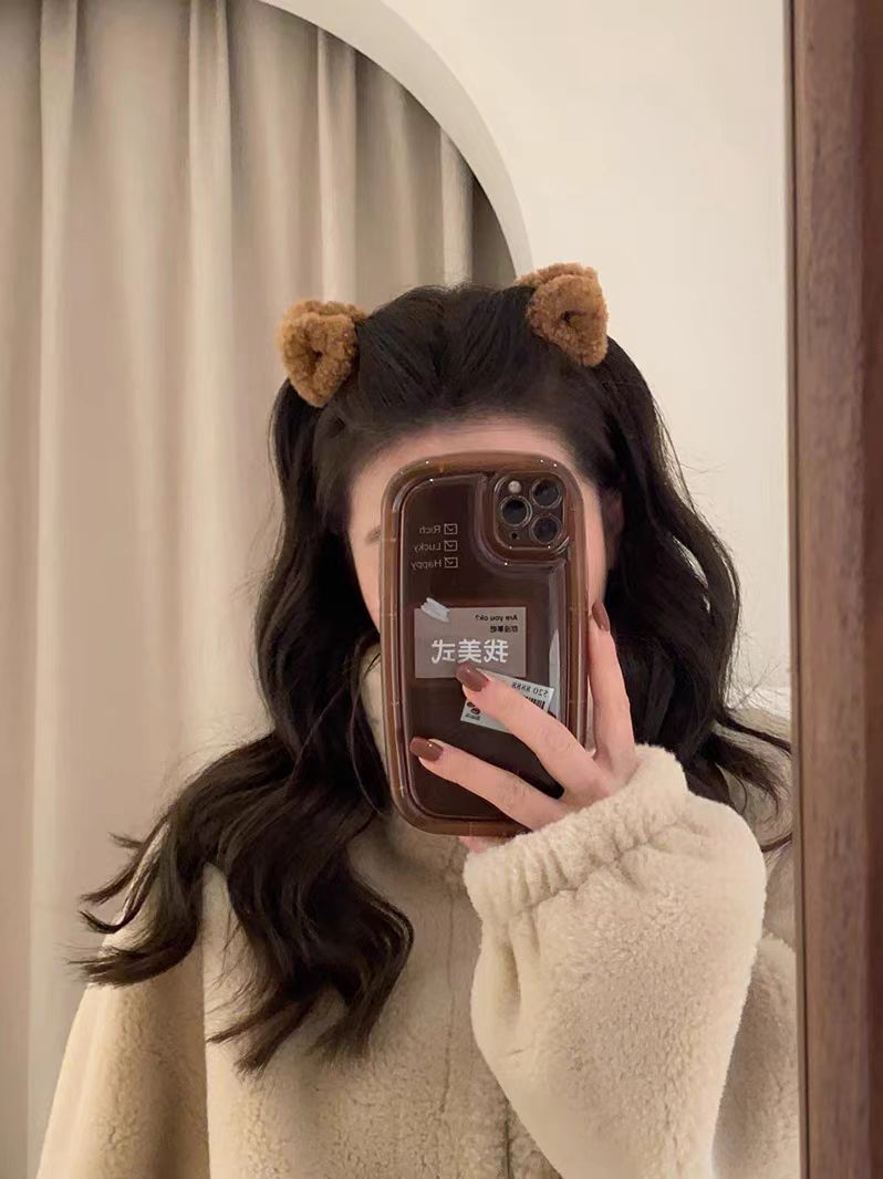 Plush cat ear hairpin female side clip bangs broken hair small clip cute princess head shark clip hairpin headdress_voghion.com