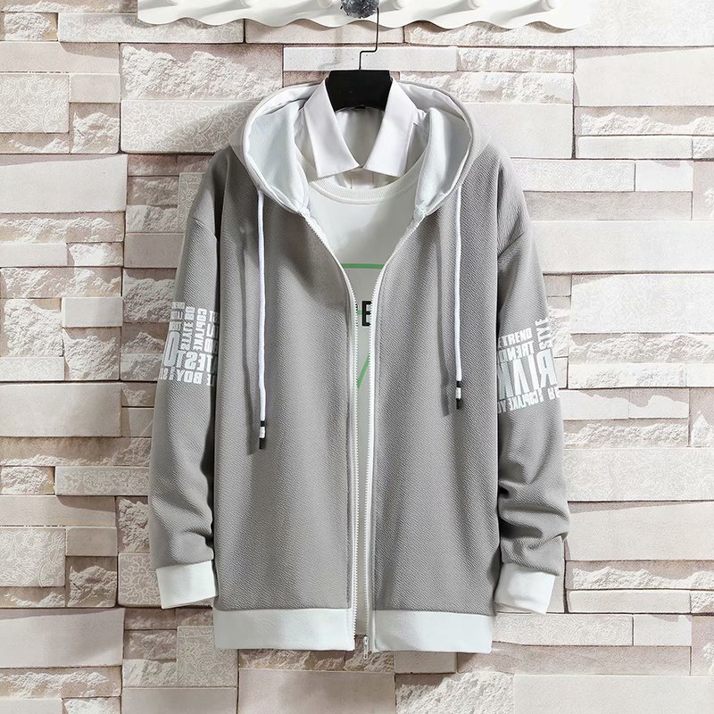 Long Zip Top Light Grey