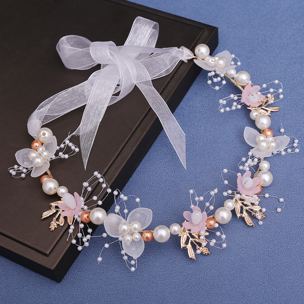 Mori Princess Garland children's crown headdress Super fairy wedding flower girl head flower headband bride exquisite headband hairpin